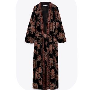 Zara Velvet trim kimono